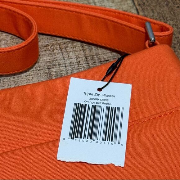 NWT Vera Bradley Triple Zip Hipster In Orange Bell Pepper - Picture 7 of 14